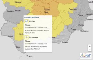 Sevilla cierra los parques públicos ante el aviso de fuertes rachas de viento y tormentas