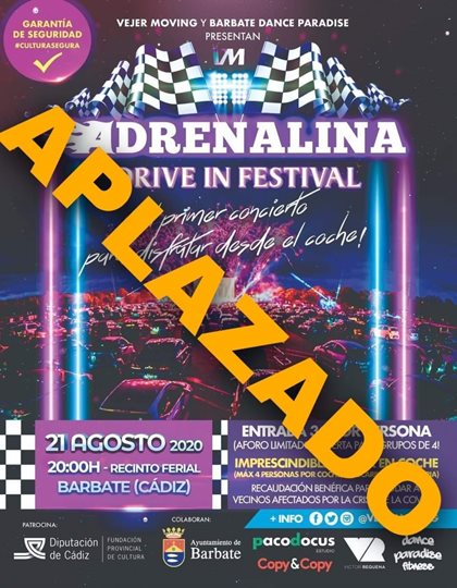 Aplazado el 'Adrenalina Drive In Festival' - AYUNTAMIENTO DE BARBATE