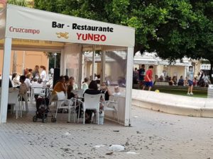 La terraza de un bar de Cádiz.