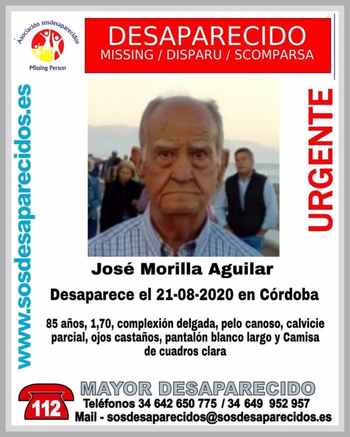 Se cumple un mes de la desaparición de José Morilla en pleno centro de Córdoba