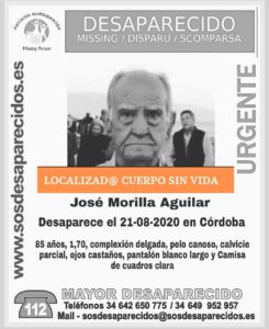 Hallan el cuerpo sin vida de José Morilla, el anciano desaparecido en Córdoba