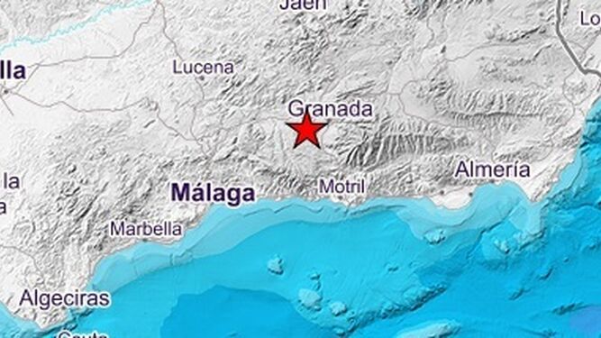 El epicentro del terremoto en La Malahá / IGN