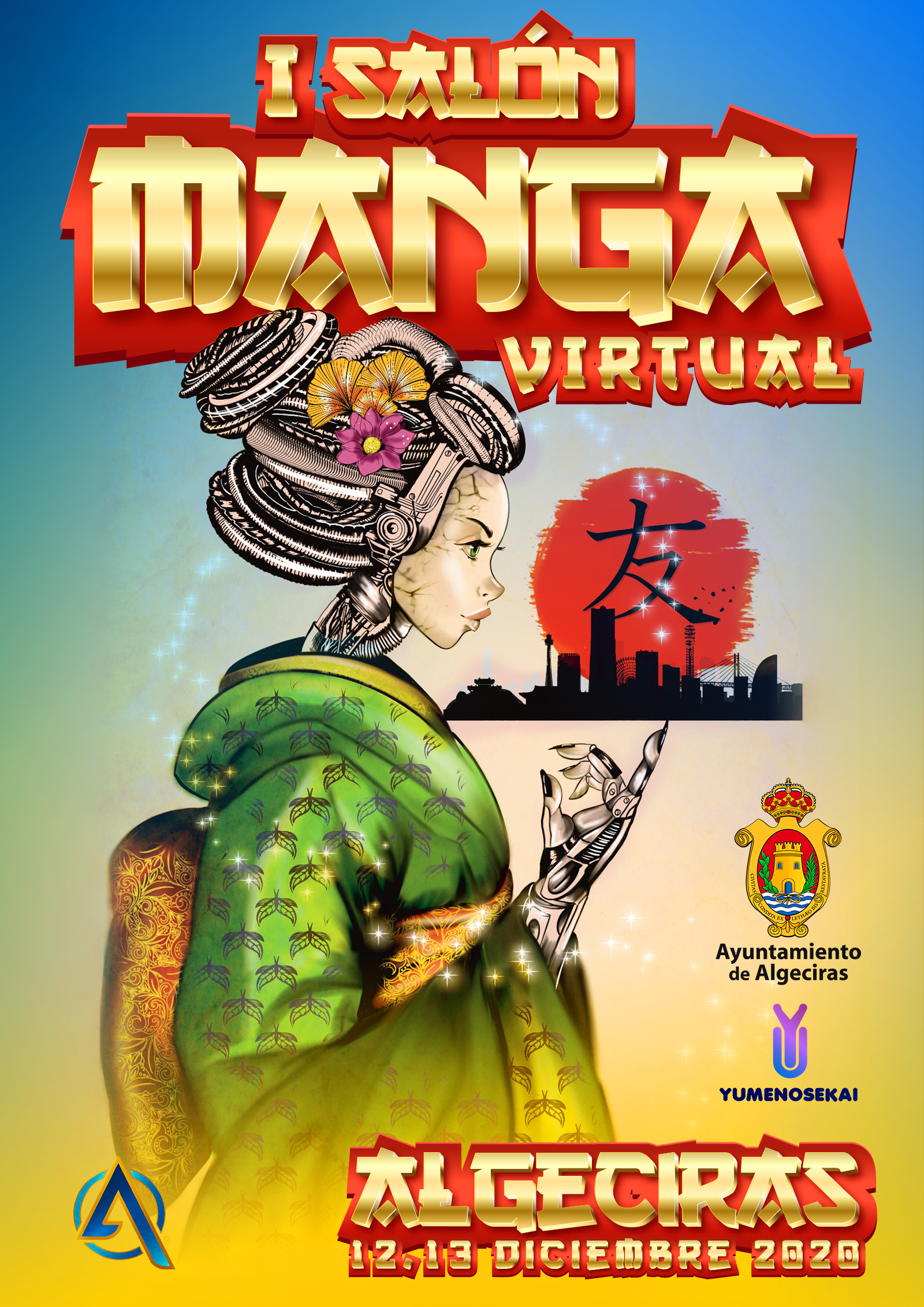 Cartel del Primer Salón Manga Virtual de Algeciras.