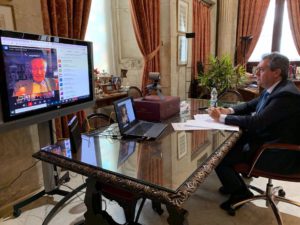 Juan Espadas, alcalde de Sevilla, en la presentación del Summit aeroespacial. / Foto: Ayuntamiento de Sevilla. / Europa Press.