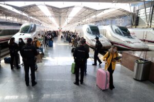 La Policía Nacional realiza controles de movilidad a los pasajeros llegados de Madrid en la Estación María Zambrano, ante las nuevas restricciones de movilidad implantada por el Estado de Alarma por laCovid-19. / Foto: Archivo / Álex Zea. / Europa Press.