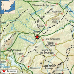 Registrado un terremoto de 2,9 grados en Olvera