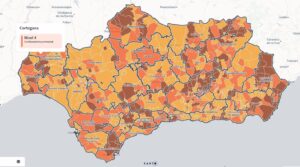 Mapa de Andalucía con nivel de restricciones ante el Covid a 22 de enero de 2021. / Foto: Junta de Andalucía. / Europa Press.