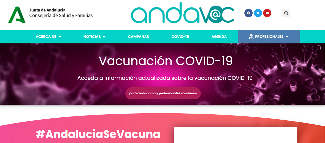 Página web del programa de formación y actualización en vacunas Andava.