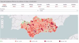 Localidades andaluzas de más de 50.000 habitantes reducen su tasa por debajo de 500