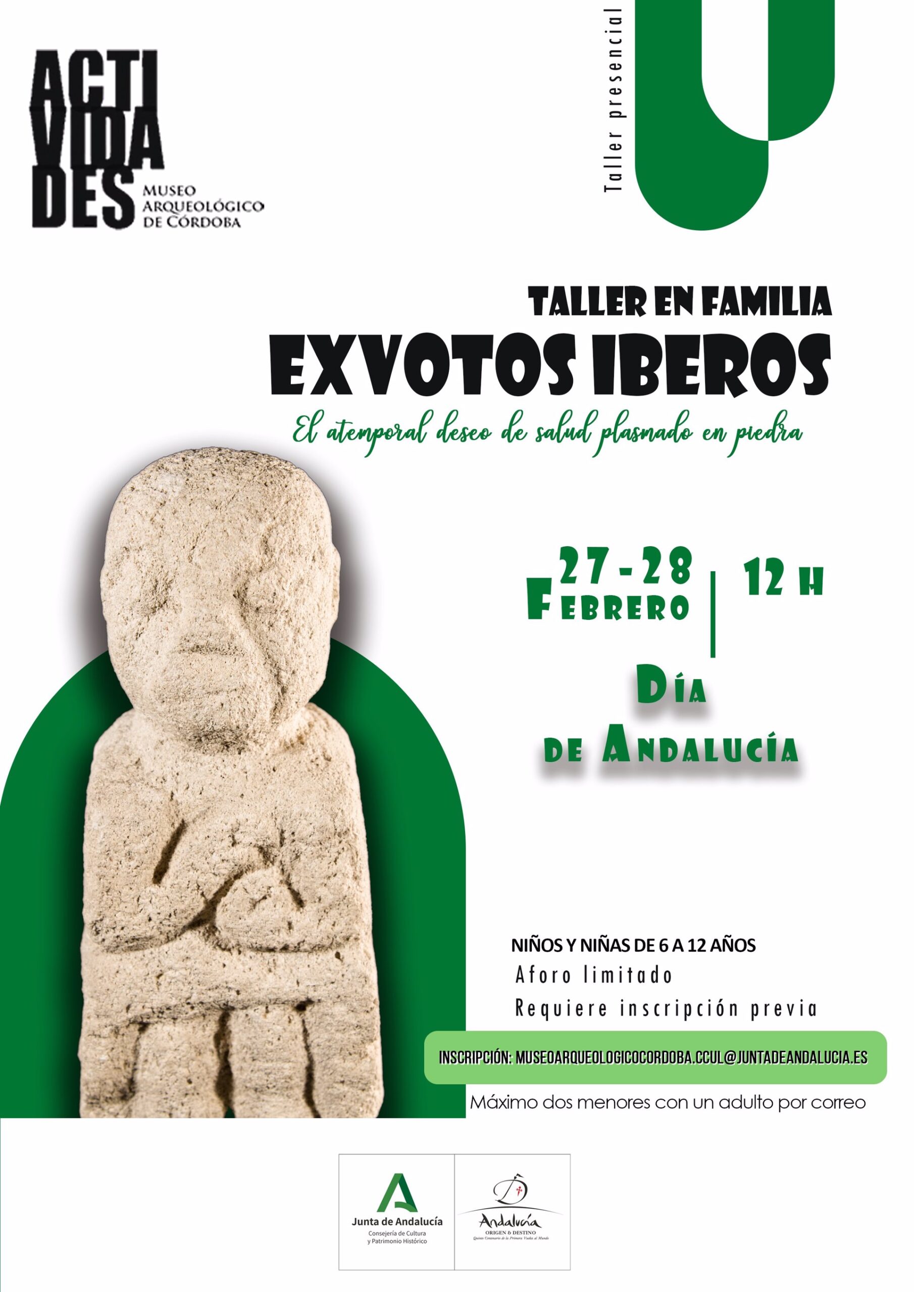 Cartel del taller 'Exvotos Íberos'. / Foto: Junta de Andalucía.