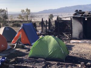 Poblado chabolista de Níjar (Almería) tras el incendio. / Europa Press.