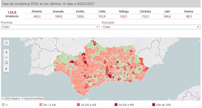 Sólo 27 municipios andaluces mantienen el cierre perimetral y 9 sin actividad no esencial