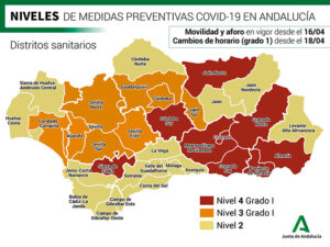 Actualizados los niveles de alerta de los distrito sanitarios andaluces