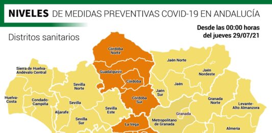 Andalucía actualiza los niveles preventivos por distritos sanitarios