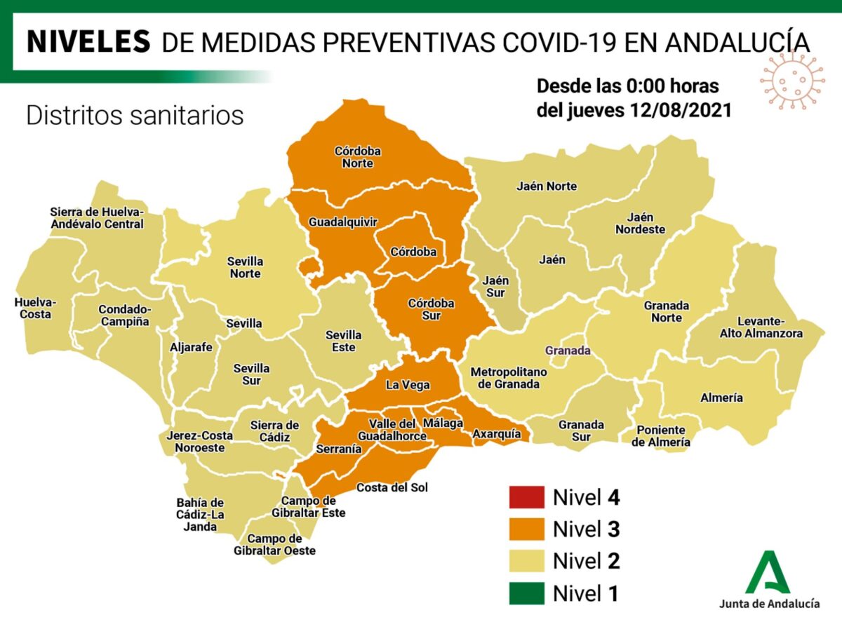 Andalucía actualiza las restricciones por distritos sanitarios