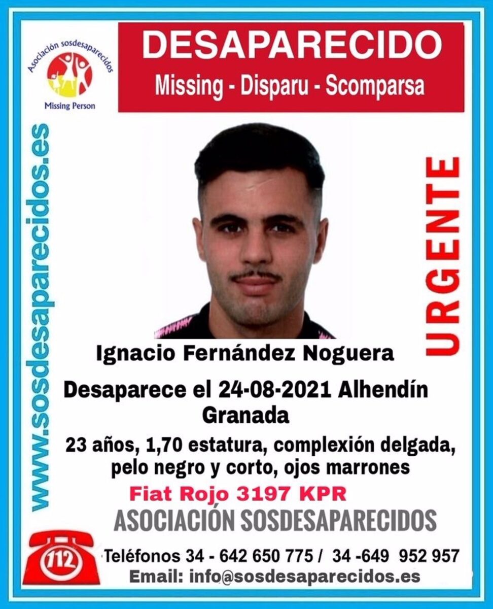 Buscan a un joven de Alhendín desaparecido desde el pasado 24 de agosto