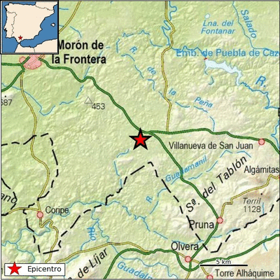 El municipio sevillano de Pruna detecta un terremoto de magnitud 3,1