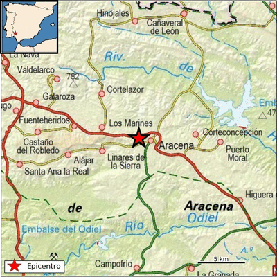 Un pequeño terremoto sacude el municipio serrano de Aracena