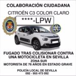 Solicitan colaboración para localizar al conductor huido tras herir a un motorista