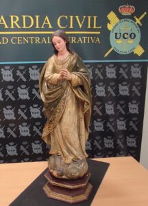 Aparece una talla de la Inmaculada robada en 2016 en Aznalcóllar