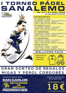 Invitación al deporte y la convivencia en el I Torneo Pádel Sanalemo de Córdoba